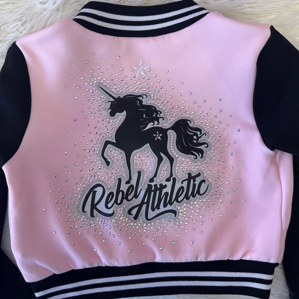 Rebel Athletic Pink Unicorn Kids Jacket